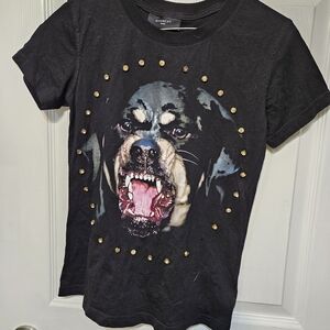 Givenchy Black Dog Graphic T-Shirt